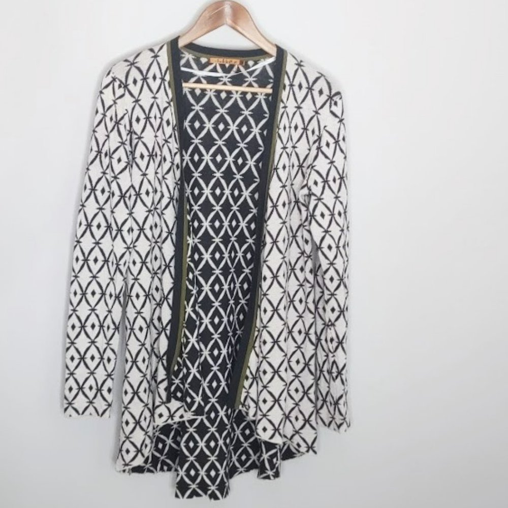 Belldini Open Front Abstract Drapey Cardigan Swea… - image 1